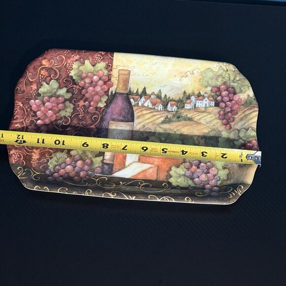 Keller Charles of Philadelphia Tuscan Wine Vineyard Serving Tray - Grapes & Wine - Picture 4 of 8